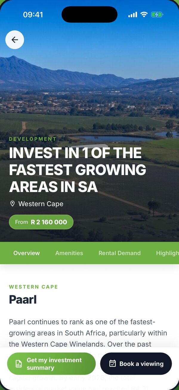 PropInvest app: development details