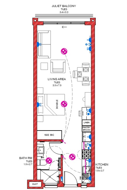 3 BED 2 BATH 75sqm- General FLOOR PLAN